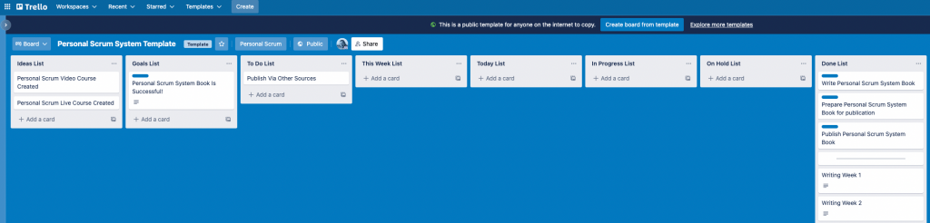 Personal Scrum System - Trello Template